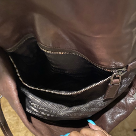 EUC-Prada Vitello East West Chocolate Brown Leather Bag EUC - Picture 11 of 17
